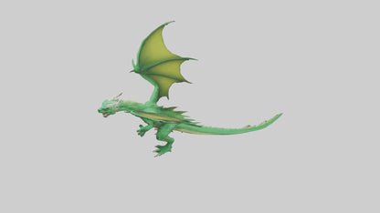 3D model Green Dragon model VR / AR / low-poly