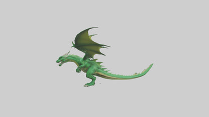 3D model Green Dragon model VR / AR / low-poly