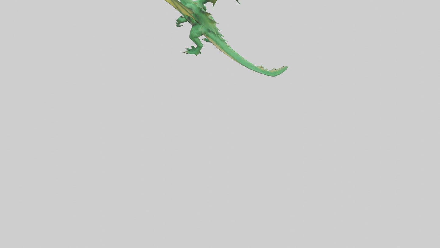 3D model Green Dragon model VR / AR / low-poly
