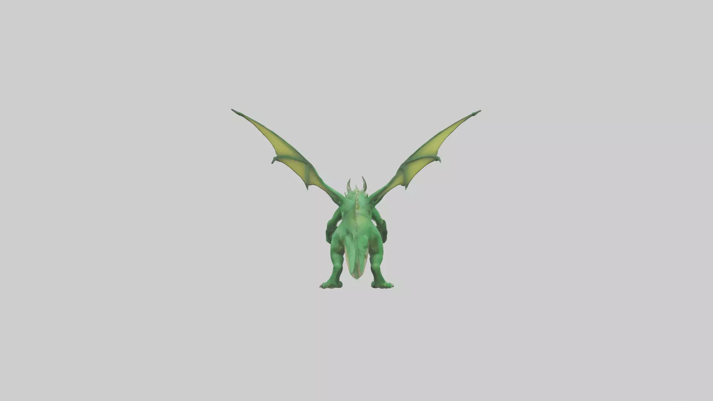 3D model Green Dragon model VR / AR / low-poly