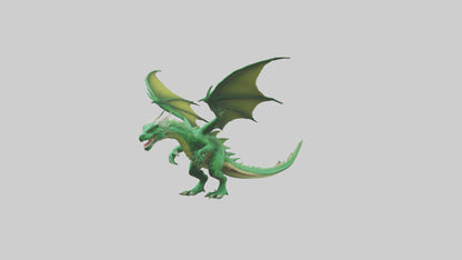 3D model Green Dragon model VR / AR / low-poly