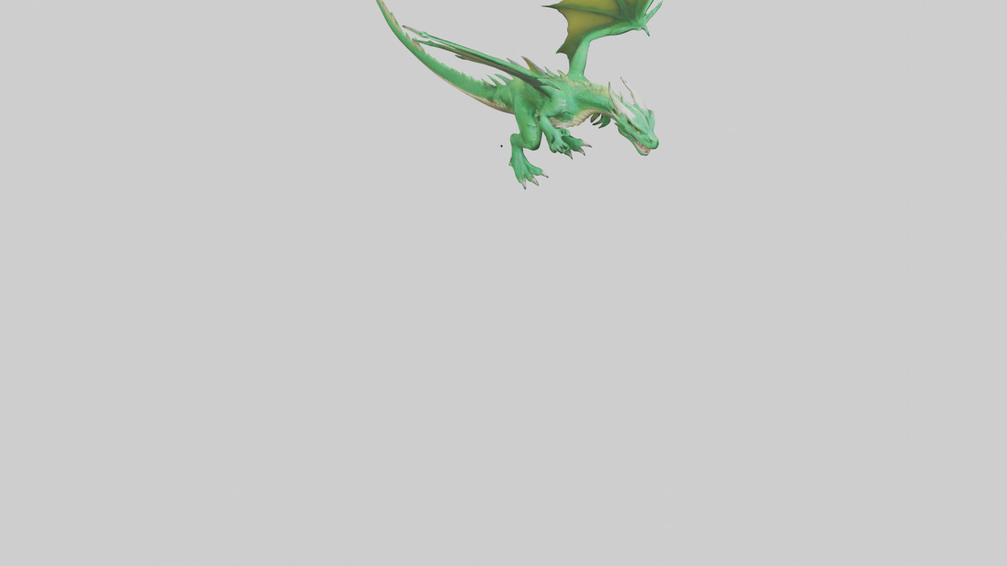 3D model Green Dragon model VR / AR / low-poly