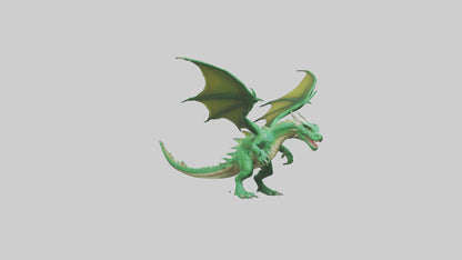 3D model Green Dragon model VR / AR / low-poly