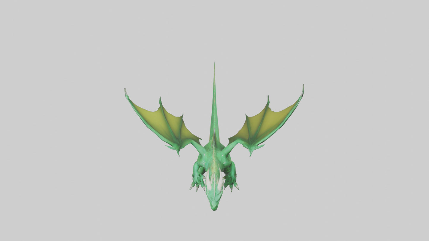 3D model Green Dragon model VR / AR / low-poly