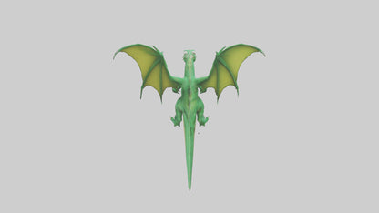 3D model Green Dragon model VR / AR / low-poly