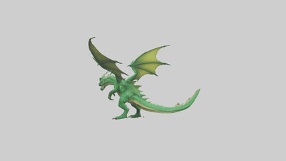 3D model Green Dragon model VR / AR / low-poly