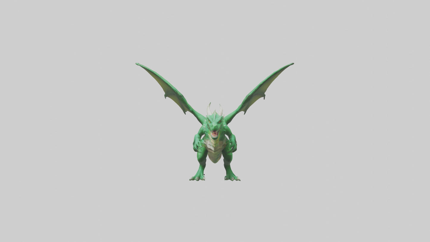 3D model Green Dragon model VR / AR / low-poly