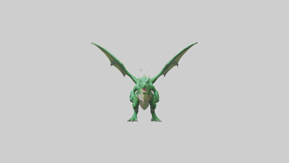 3D model Green Dragon model VR / AR / low-poly