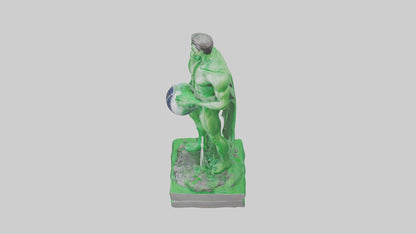 3D model Green Energy Hero Statue model VR / AR / low-poly