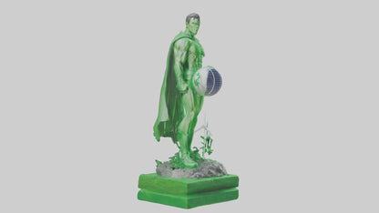3D model Green Energy Hero Statue model VR / AR / low-poly