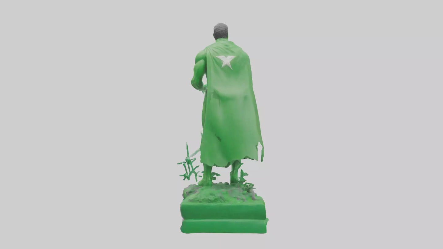 3D model Green Energy Hero Statue model VR / AR / low-poly