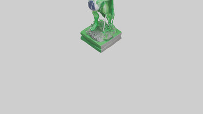 3D model Green Energy Hero Statue model VR / AR / low-poly