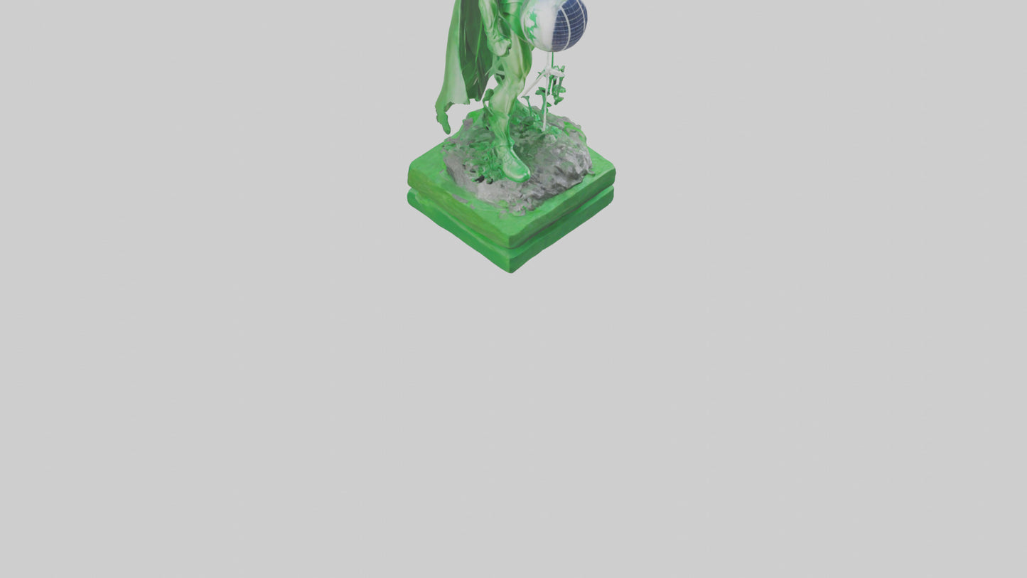 3D model Green Energy Hero Statue model VR / AR / low-poly