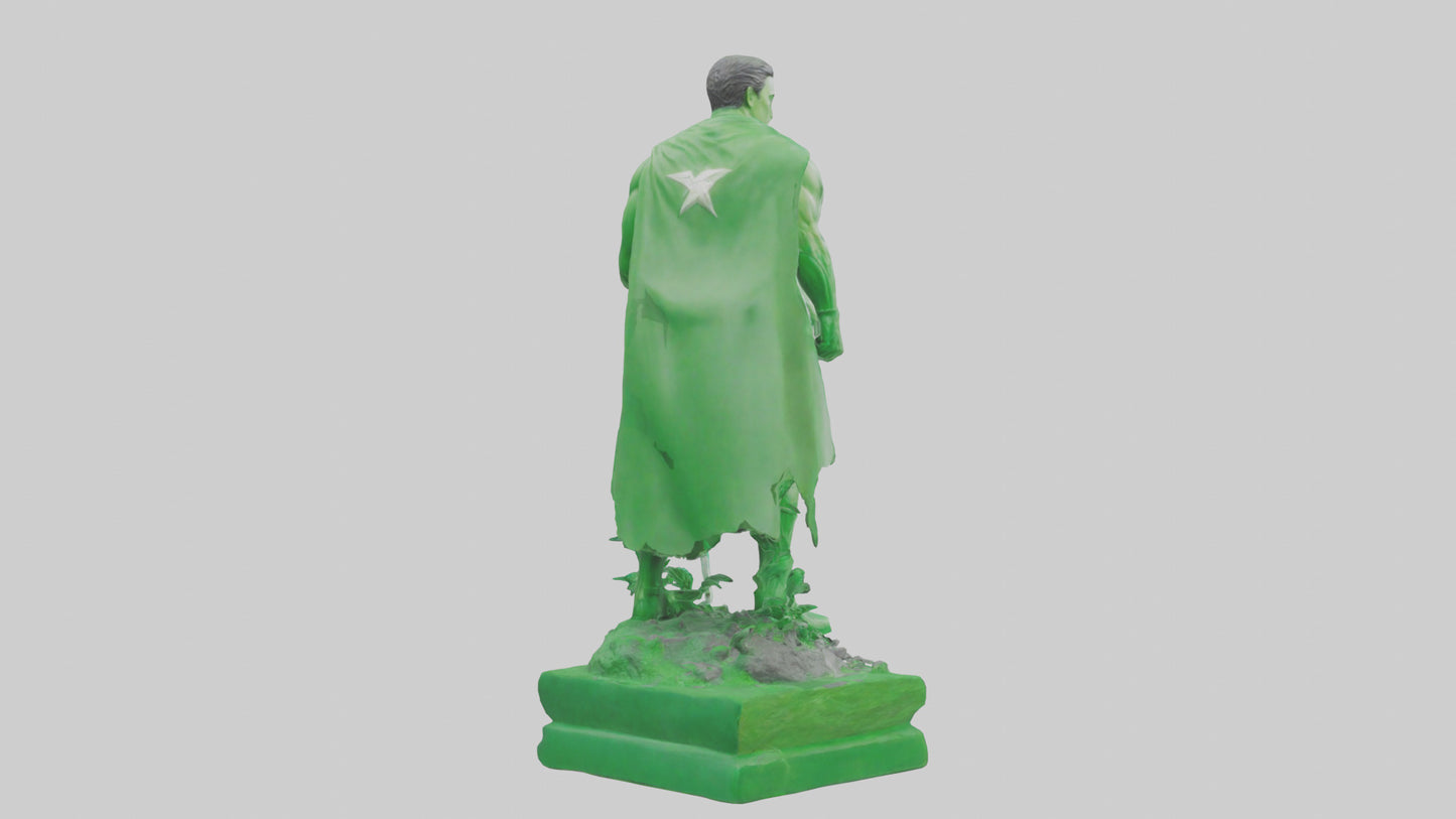 3D model Green Energy Hero Statue model VR / AR / low-poly