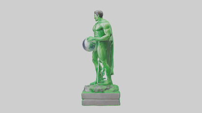 3D model Green Energy Hero Statue model VR / AR / low-poly
