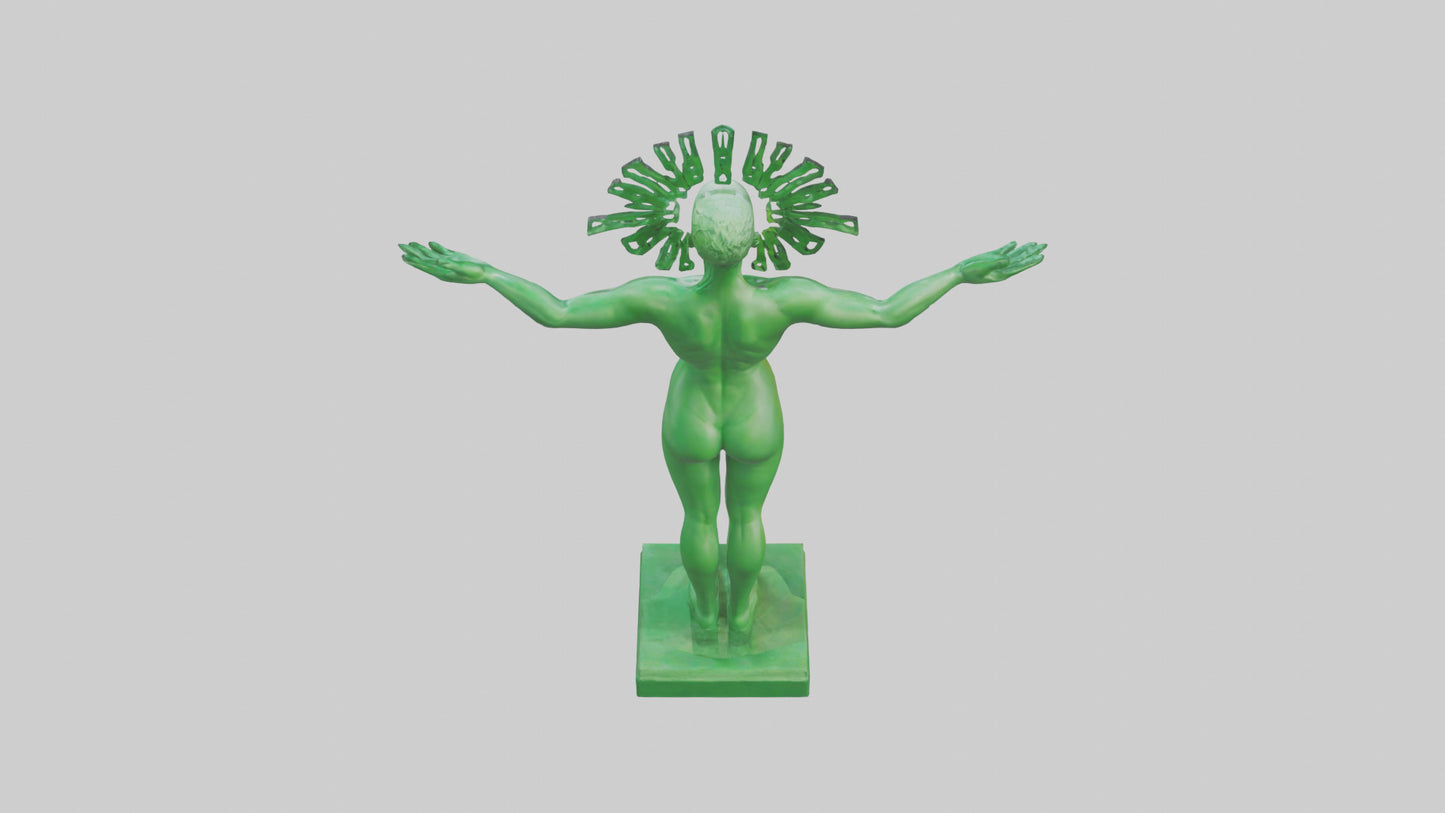 3D model Green Future Statue model VR / AR / low-poly