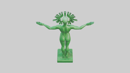 3D model Green Future Statue model VR / AR / low-poly