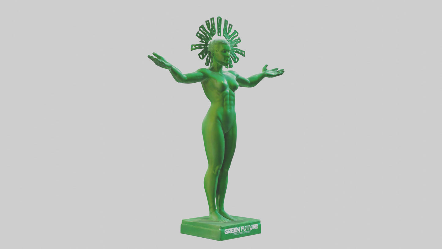 3D model Green Future Statue model VR / AR / low-poly