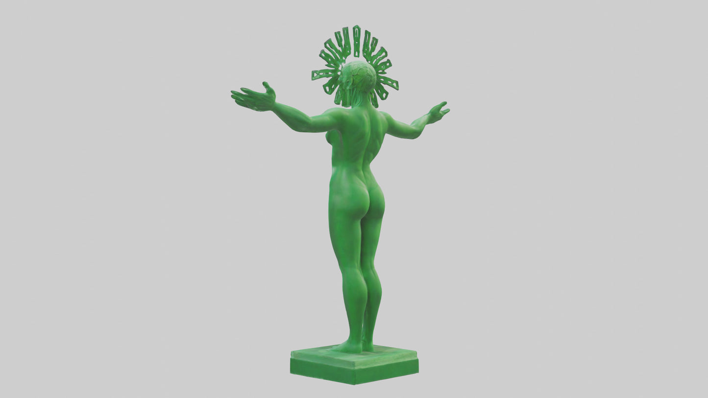 3D model Green Future Statue model VR / AR / low-poly