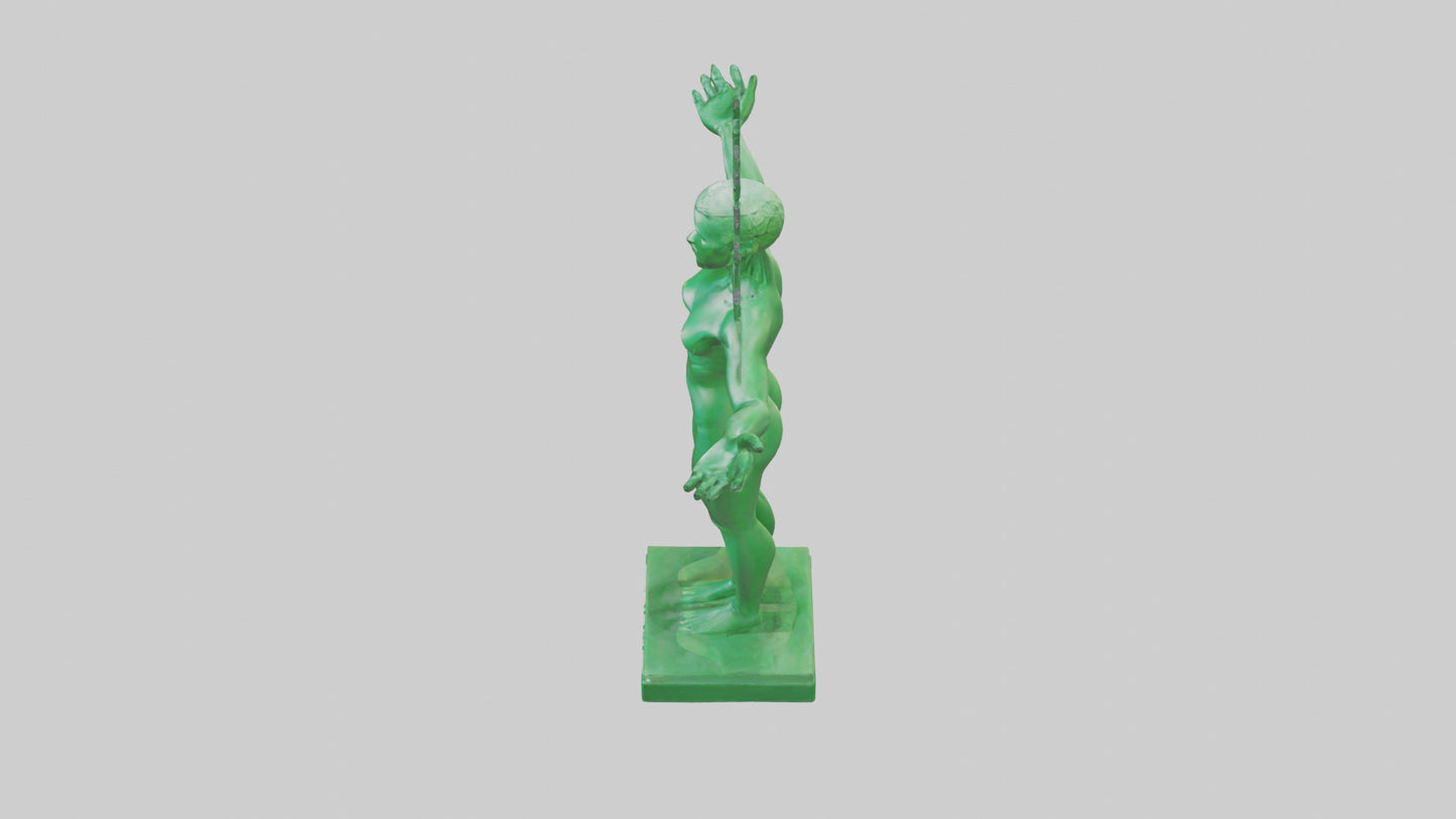 3D model Green Future Statue model VR / AR / low-poly