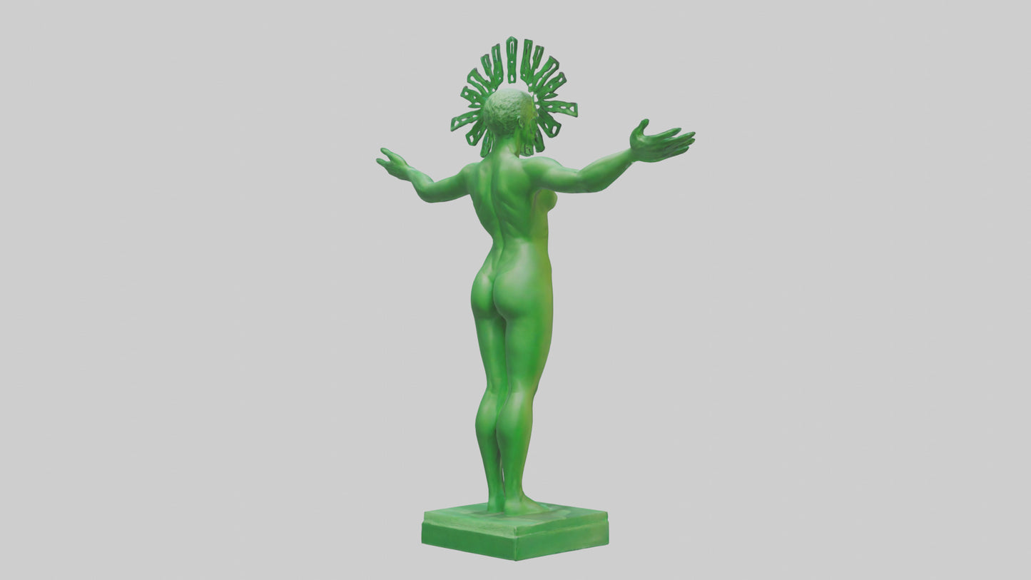 3D model Green Future Statue model VR / AR / low-poly