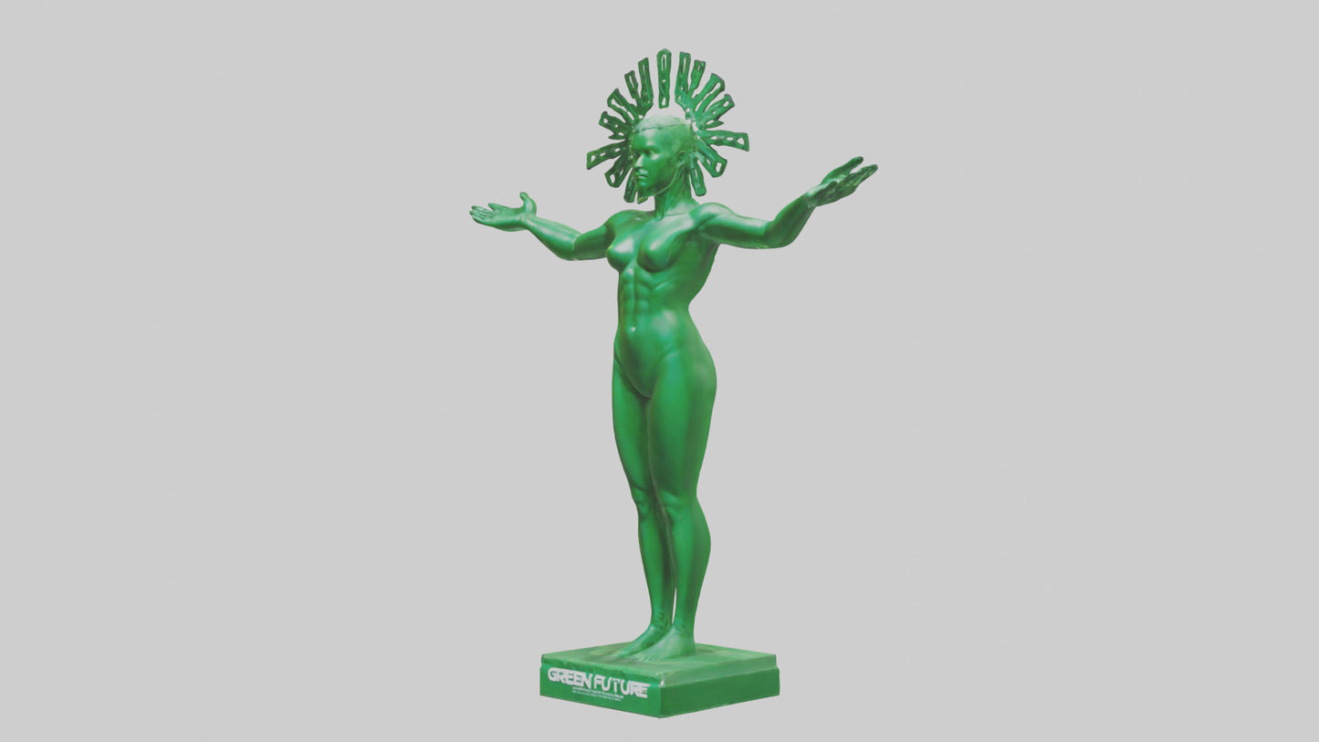 3D model Green Future Statue model VR / AR / low-poly