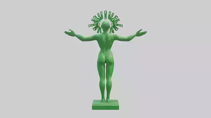 3D model Green Future Statue model VR / AR / low-poly