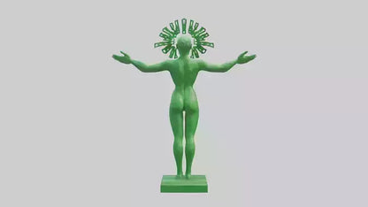 3D model Green Future Statue model VR / AR / low-poly