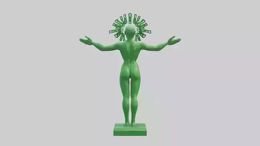 3D model Green Future Statue model VR / AR / low-poly