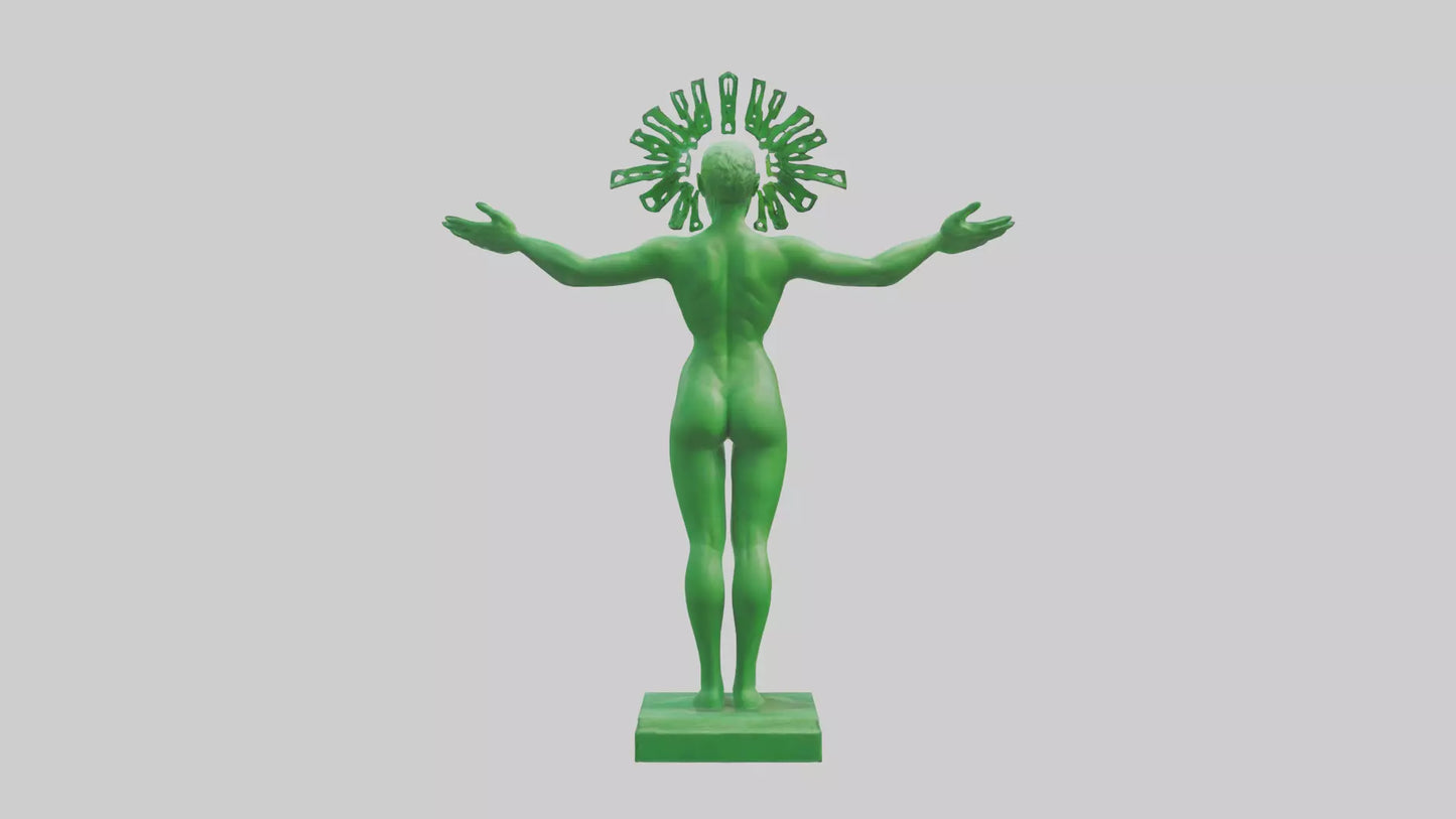 3D model Green Future Statue model VR / AR / low-poly