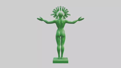 3D model Green Future Statue model VR / AR / low-poly