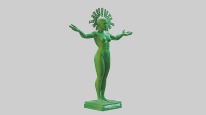 3D model Green Future Statue model VR / AR / low-poly