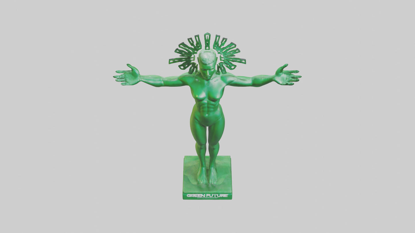 3D model Green Future Statue model VR / AR / low-poly