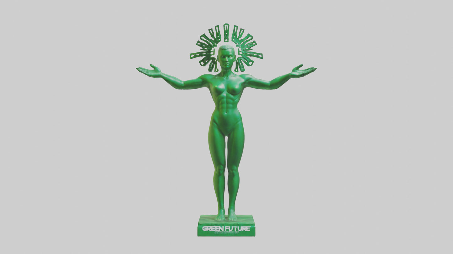 3D model Green Future Statue model VR / AR / low-poly