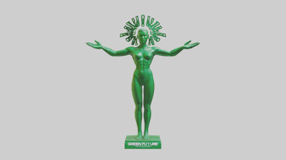 3D model Green Future Statue model VR / AR / low-poly