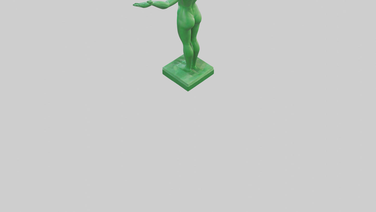 3D model Green Future Statue model VR / AR / low-poly