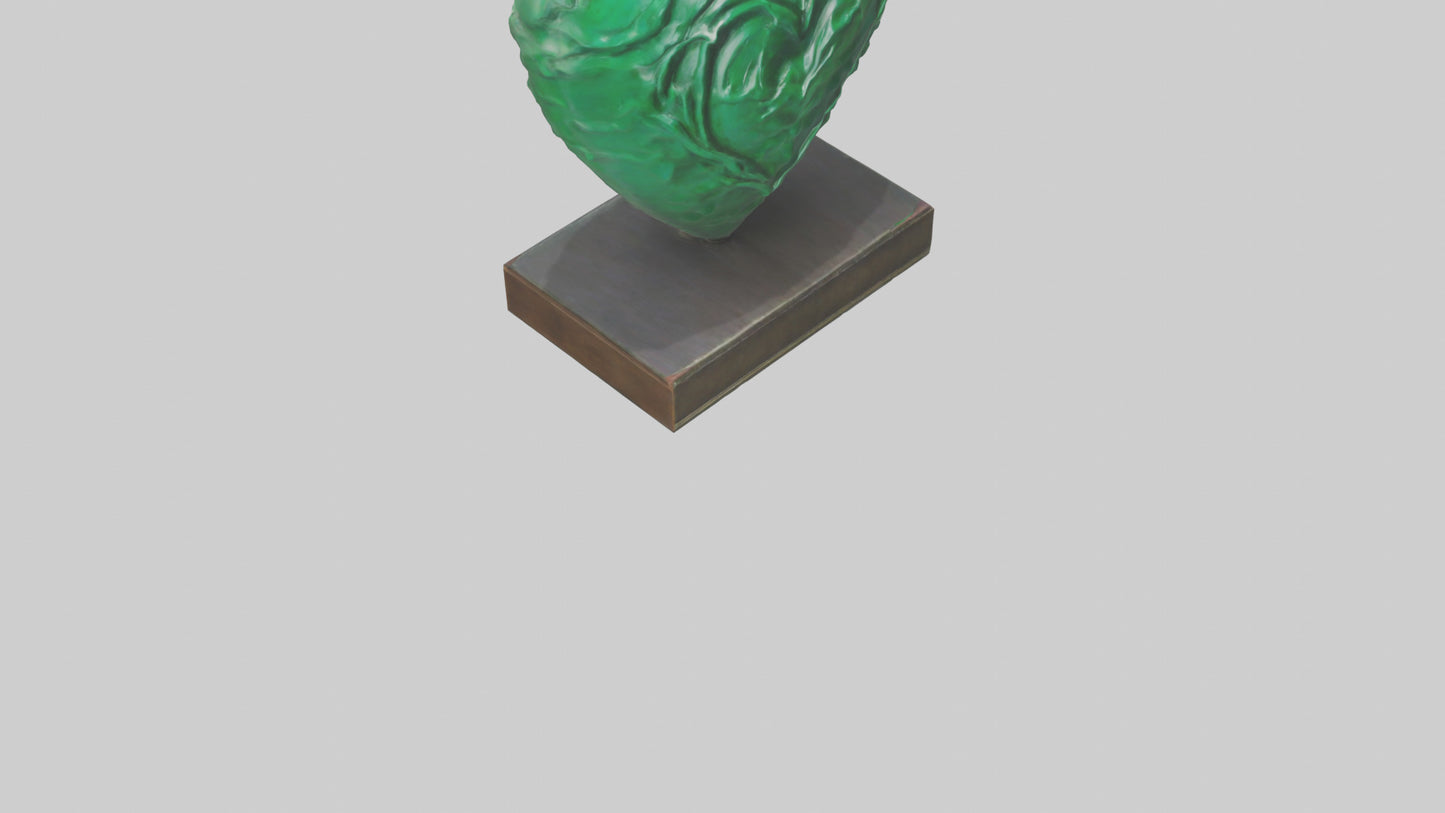 3D model Green Heart Statue model VR / AR / low-poly