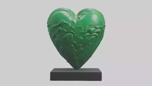 3D model Green Heart Statue model VR / AR / low-poly
