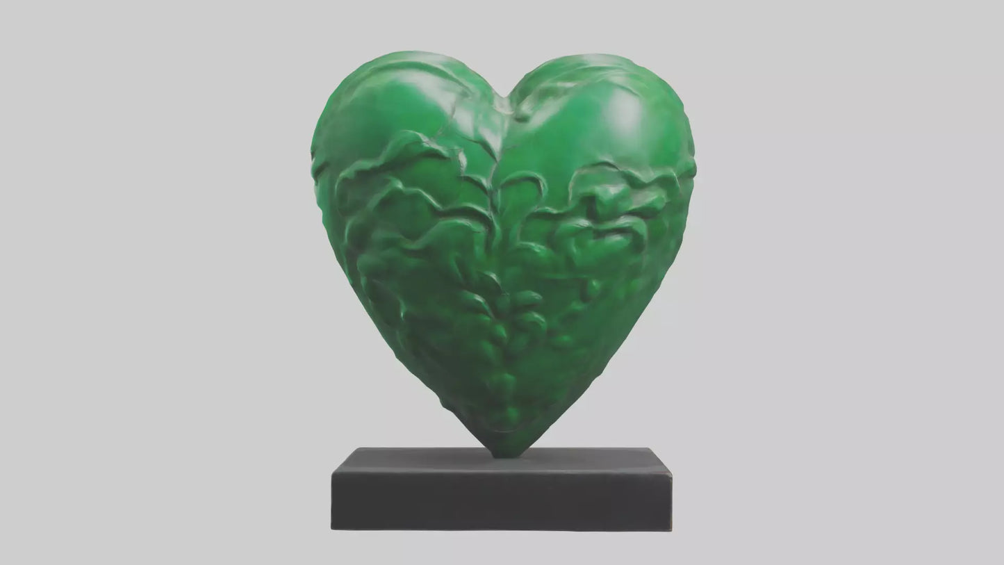 3D model Green Heart Statue model VR / AR / low-poly