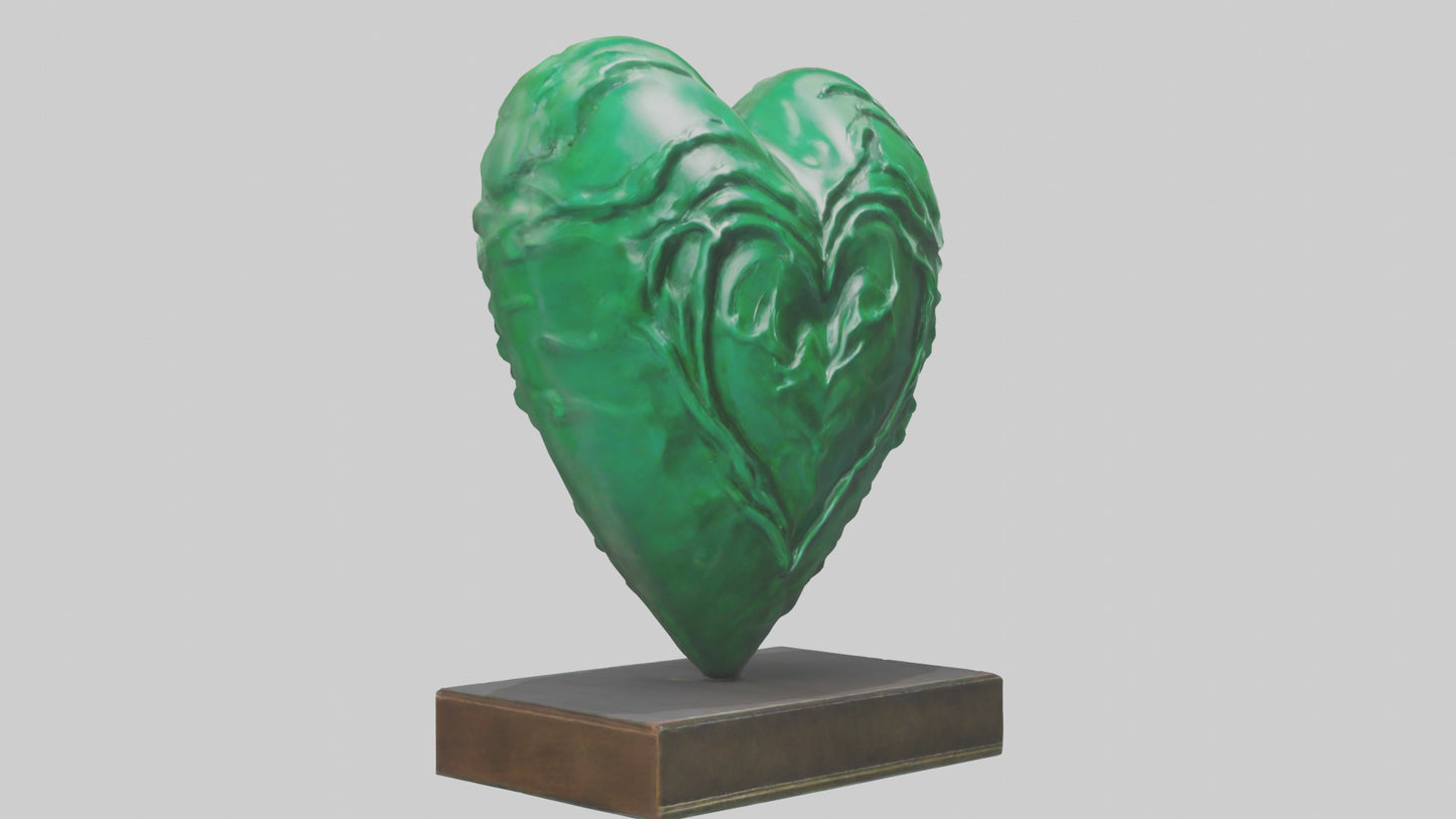 3D model Green Heart Statue model VR / AR / low-poly