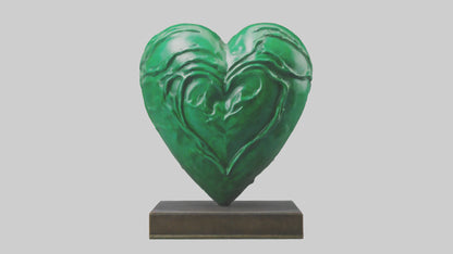 3D model Green Heart Statue model VR / AR / low-poly