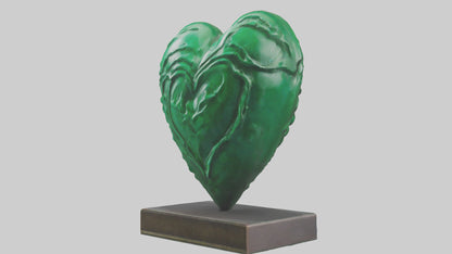 3D model Green Heart Statue model VR / AR / low-poly