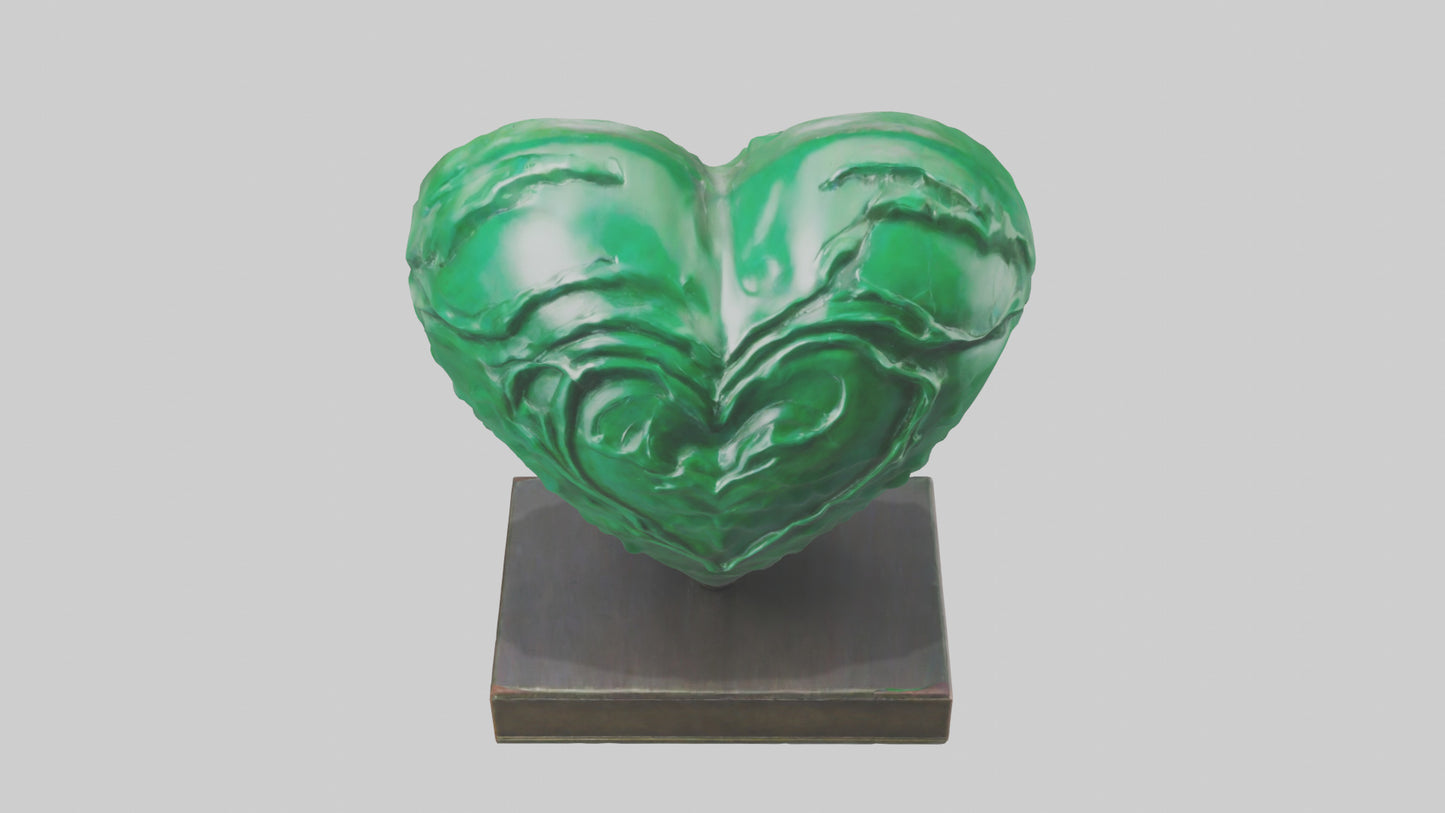 3D model Green Heart Statue model VR / AR / low-poly