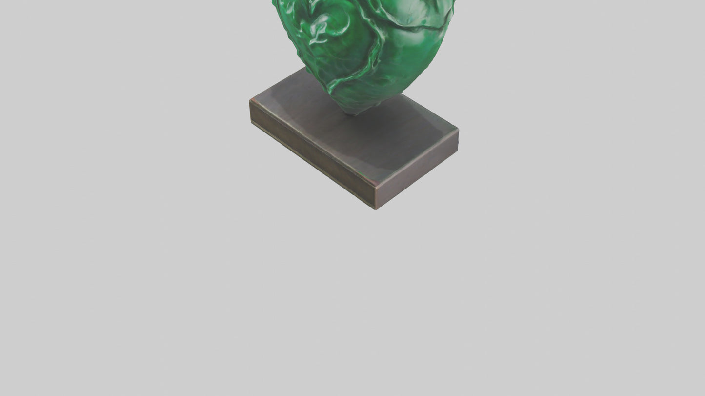 3D model Green Heart Statue model VR / AR / low-poly