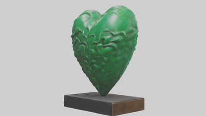 3D model Green Heart Statue model VR / AR / low-poly