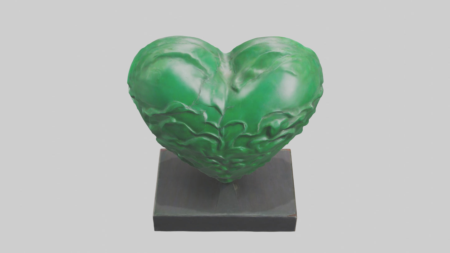 3D model Green Heart Statue model VR / AR / low-poly