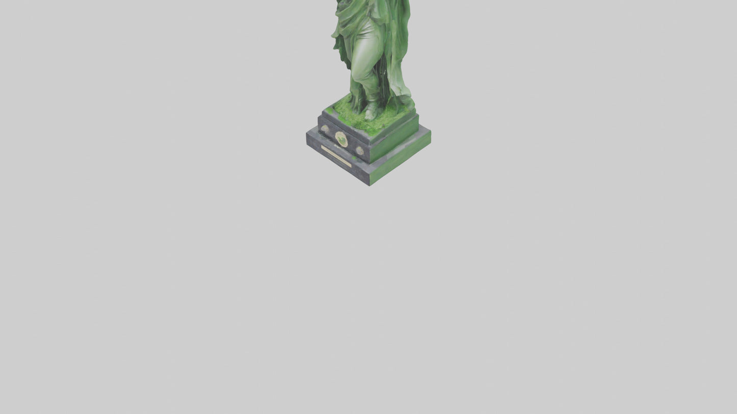 3D model Green Landscape Tribute Statue model VR / AR / low-poly