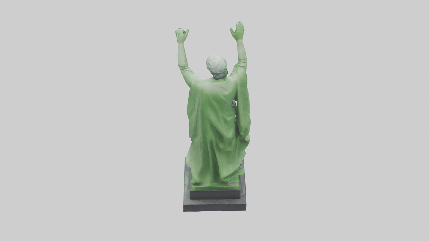 3D model Green Landscape Tribute Statue model VR / AR / low-poly