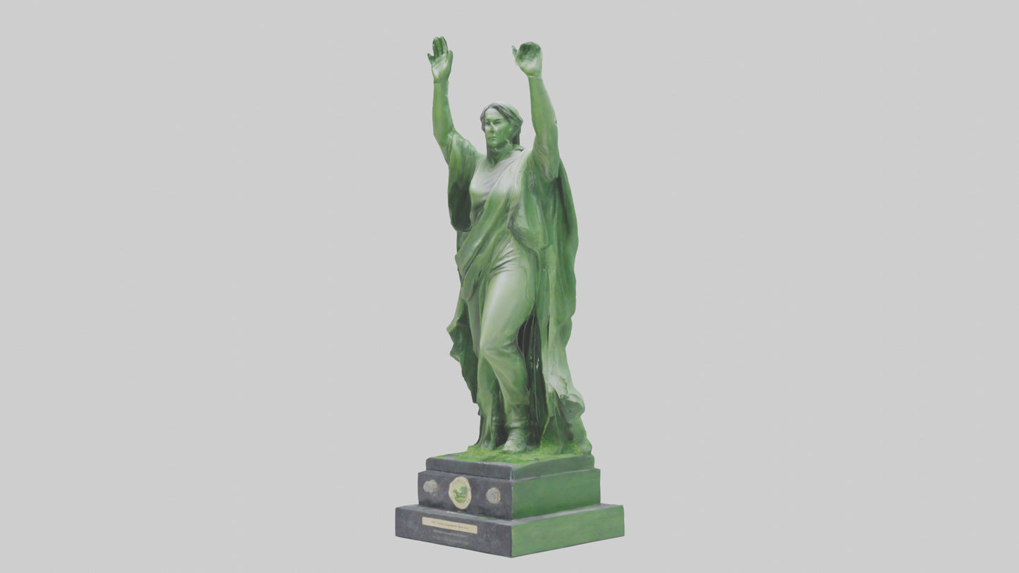 3D model Green Landscape Tribute Statue model VR / AR / low-poly