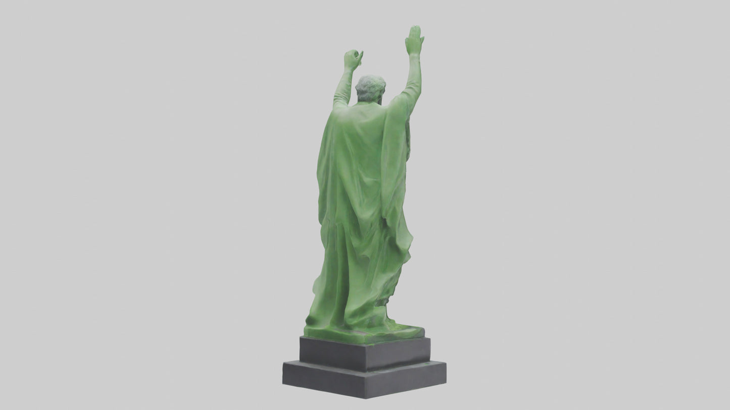 3D model Green Landscape Tribute Statue model VR / AR / low-poly
